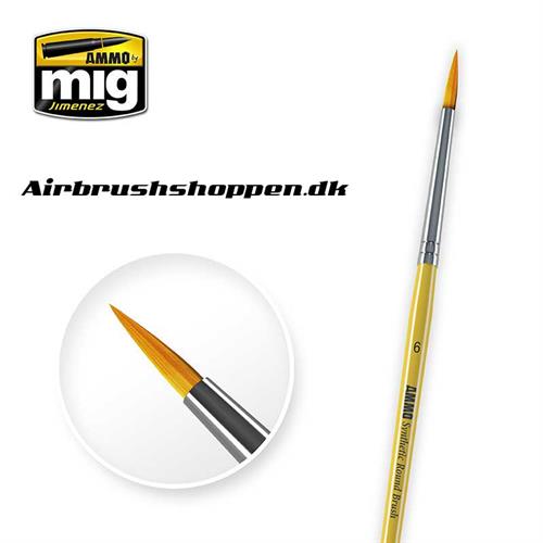 A.MIG 8616 Syntetisk pensel 6 rund pensel